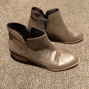 Garnet Hill bronze booties